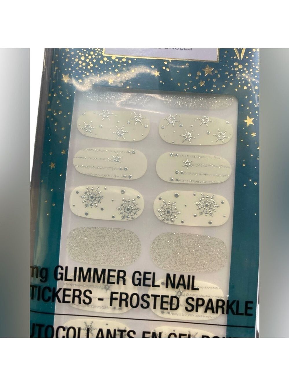2/$15 Avon Glimmer Gel Nail Stickers Frosted Sparkle New